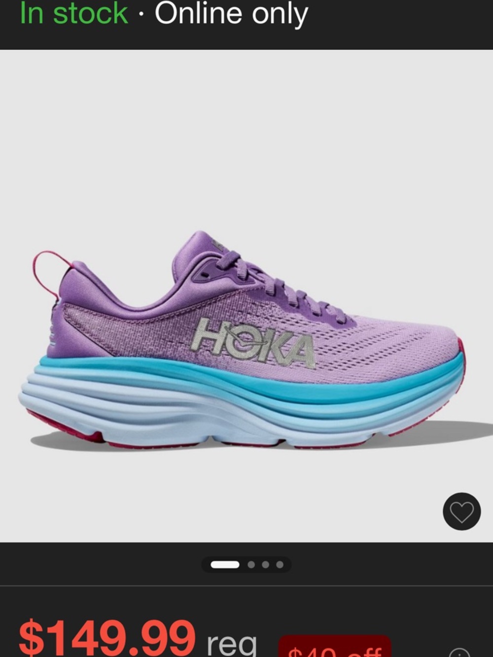 Hoka Women's Lavender and Turquoise Cushion Running Shoe